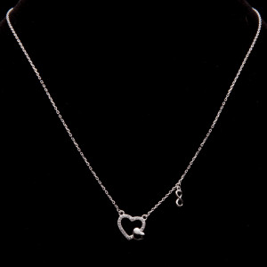 Srebrny naszyjnik połączone serca