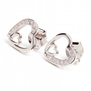 Srebrne kolczyki 925 serce