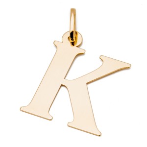 Złota zawieszka litera K