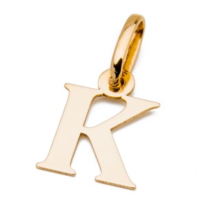 Złota zawieszka litera K