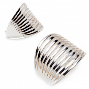 Srebrny pierścionek 925 wstęgowany