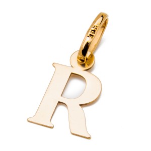 Złota zawieszka litera R