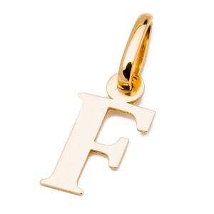 Złota zawieszka litera F