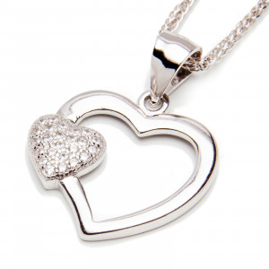 Srebrna zawieszka 925  dwa serca
