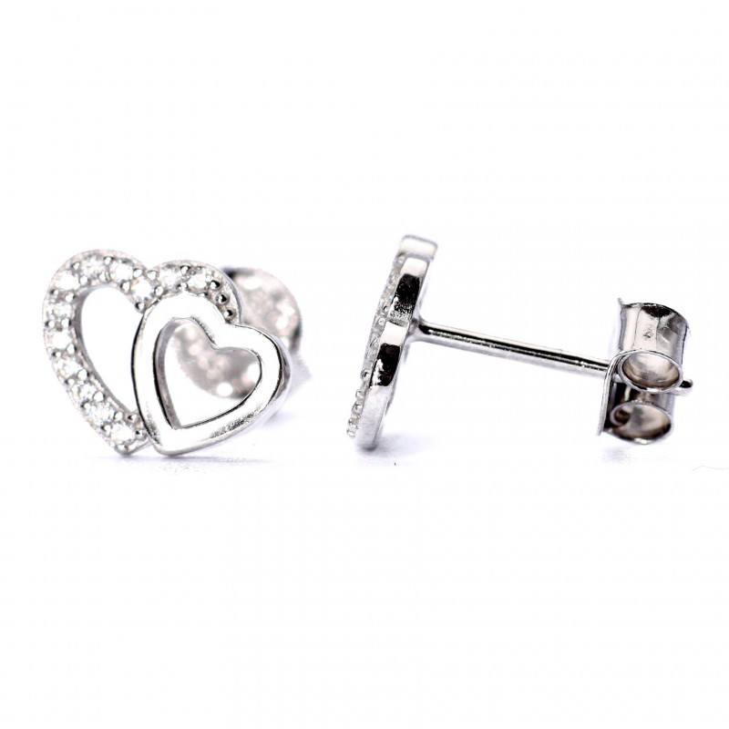 Srebrne kolczyki Double love