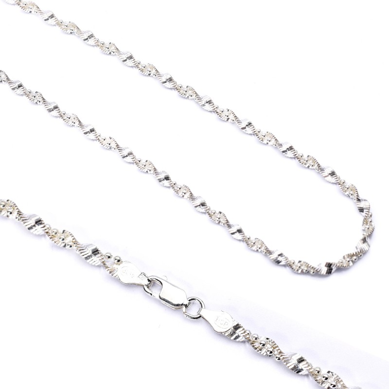 Srebrny naszyjnik kulkowa spirala