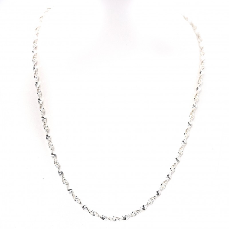 Srebrny naszyjnik kulkowa spirala