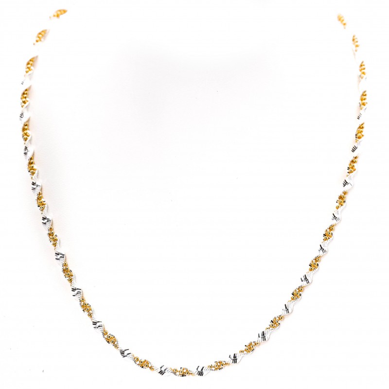 Srebrny naszyjnik pozłacany kulkowa spirala