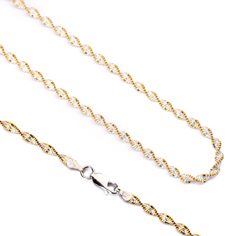 Srebrny naszyjnik 925 pozłacana spirala