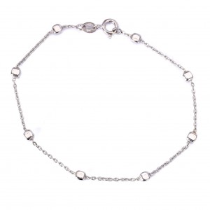 Srebrna bransoletka ankier kostka