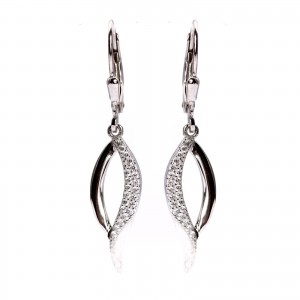 Srebrne kolczyki łezka z cyrkoniami