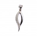 Srebrna zawieszka listek z cyrkoniami