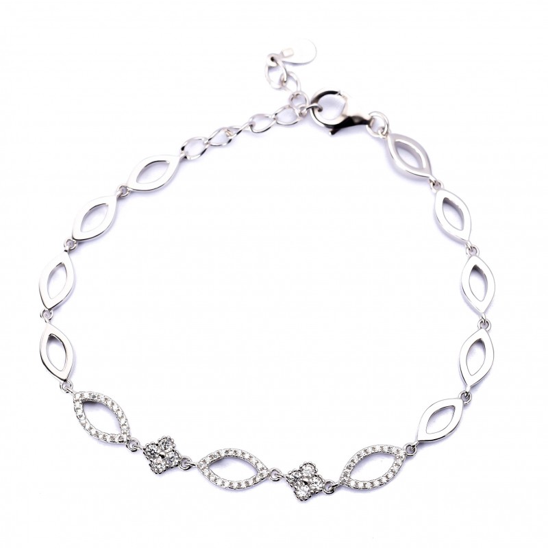 Srebrna bransoletka kwiaty łezki