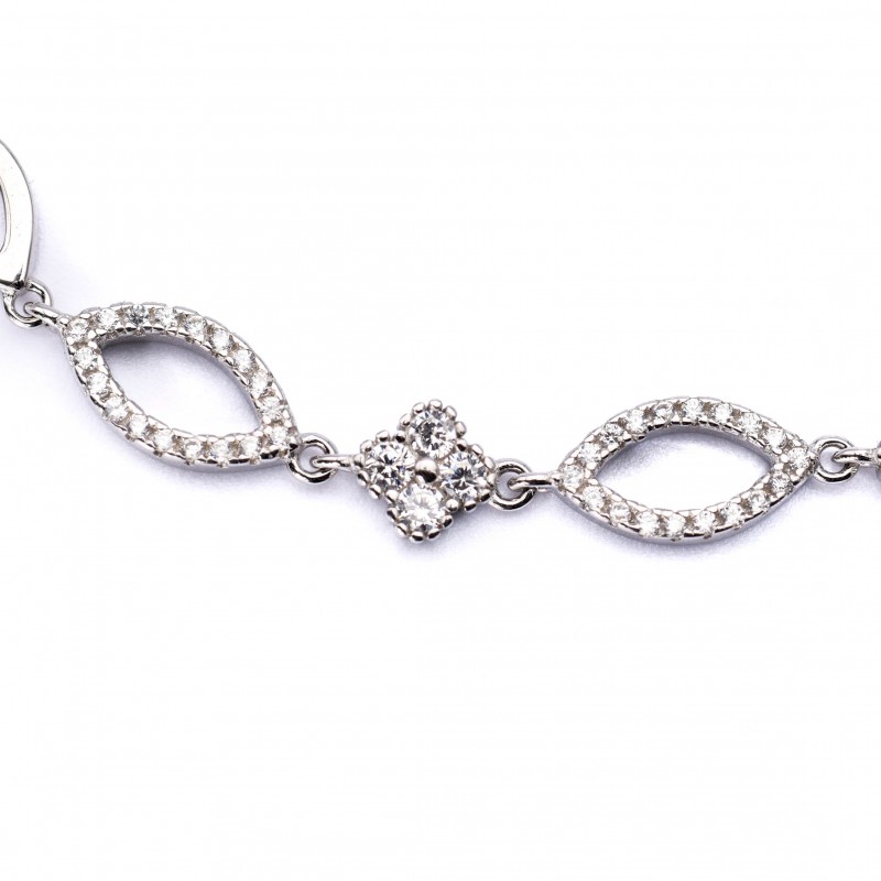 Srebrna bransoletka kwiaty łezki