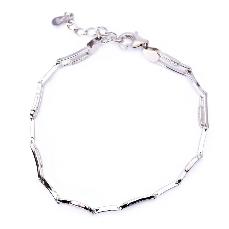 Srebrna bransoletka ozdobne prostokąty
