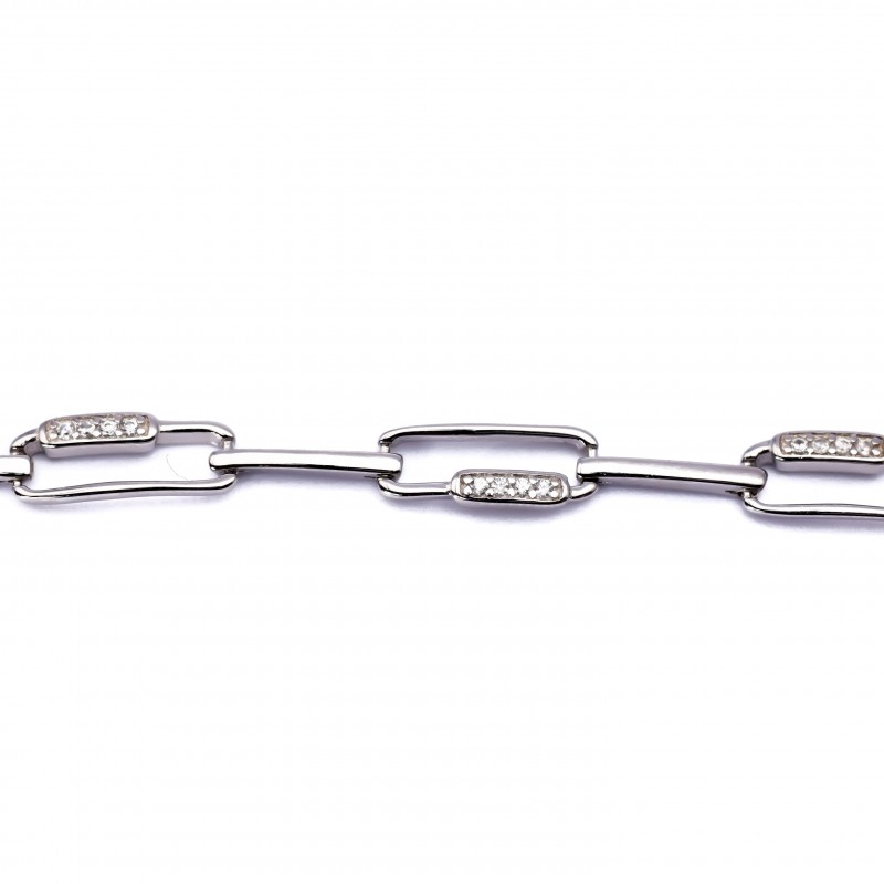 Srebrna bransoletka ozdobne prostokąty