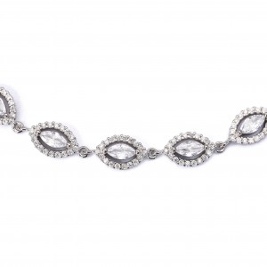 Srebrna bransoletka białe cyrkonie