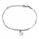 Srebrna bransoletka serduszko z cyrkoniami