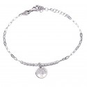 Srebrna bransoletka serduszko z cyrkoniami
