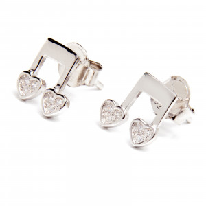 Srebrne kolczyki 925 nutka cyrkonie