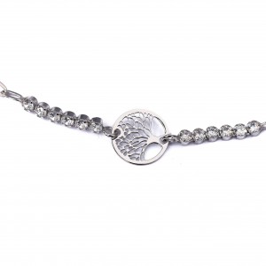 Srebrna bransoletka drzewko szczęścia z cyrkoniami