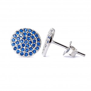 Srebrne kolczyki koło z cyrkoniami