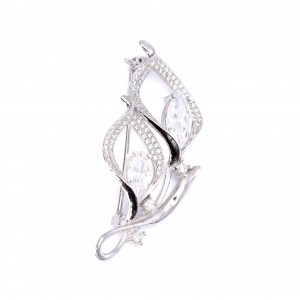 Srebrna broszka 925 zawinięta wstęga