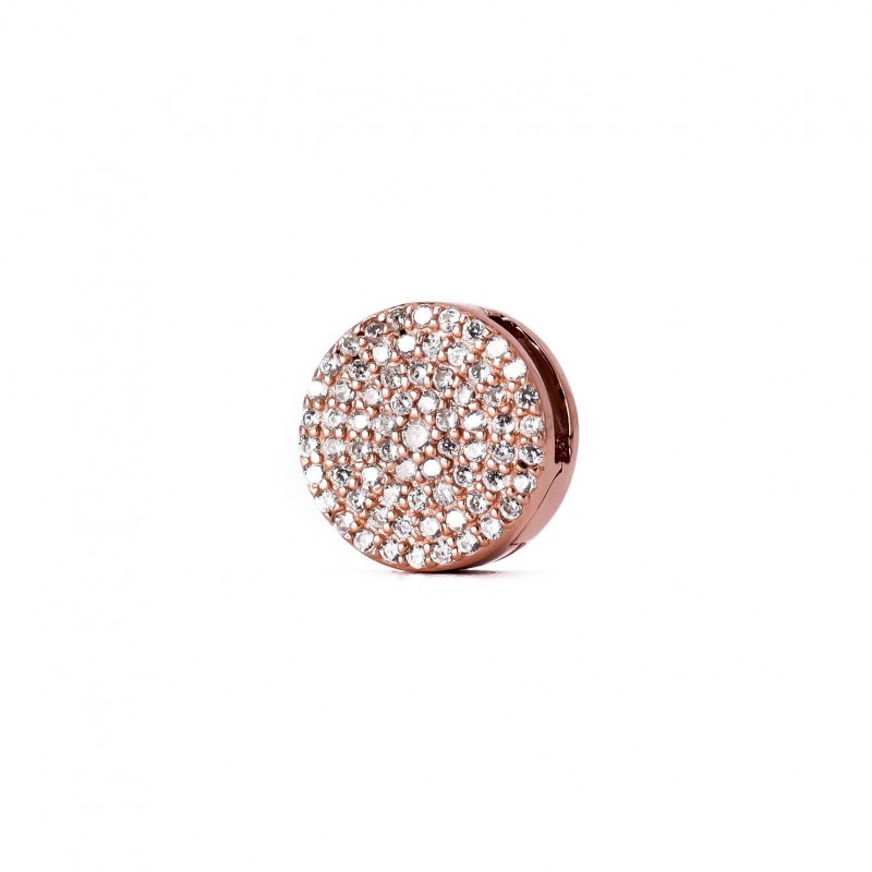 Srebrny pozłacany charms klips błyszcząca elegancja