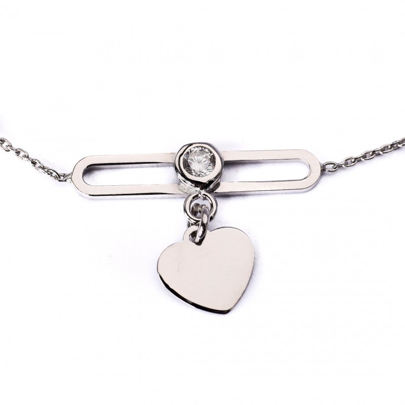 Srebrna bransoletka zawieszka serce