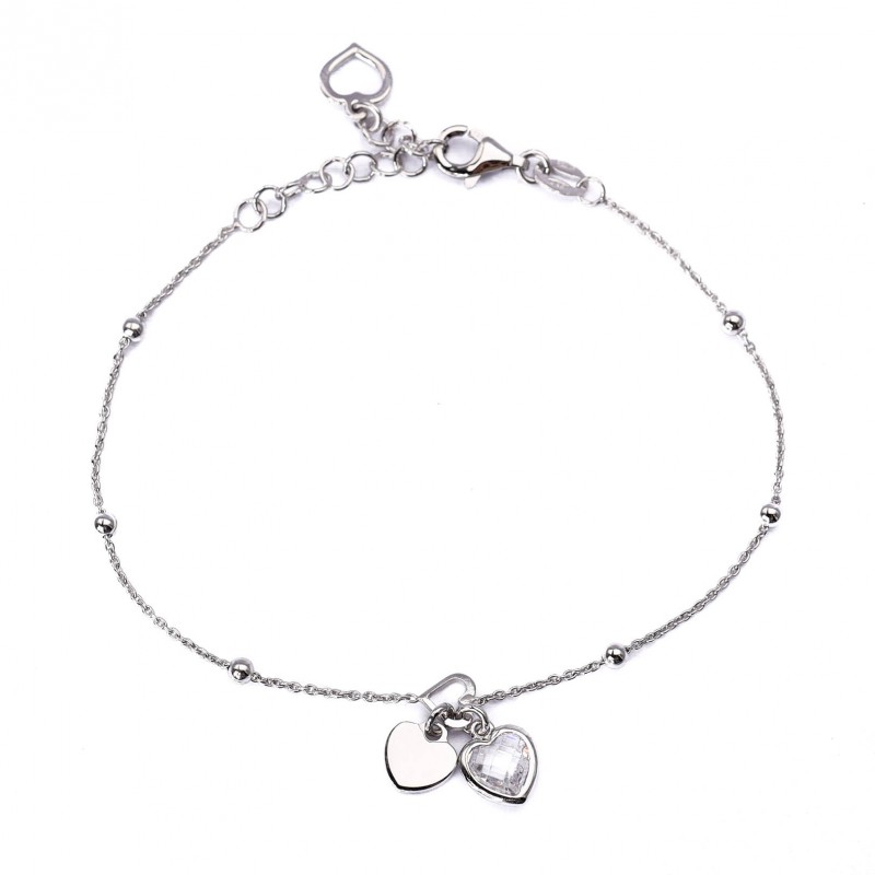 Srebrna bransoletka pełne serce