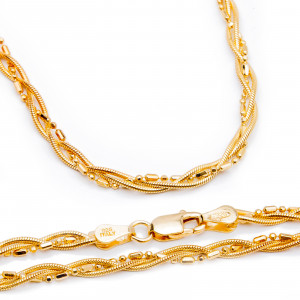 Srebrny pozłacany łańcuszek