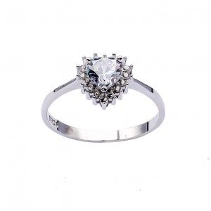 Srebrny pierścionek 925 cyrkoniowe serce