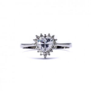 Srebrny pierścionek 925 cyrkoniowe serce