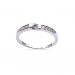 Srebrny pierścionek 925 klasyczna cyrkonia