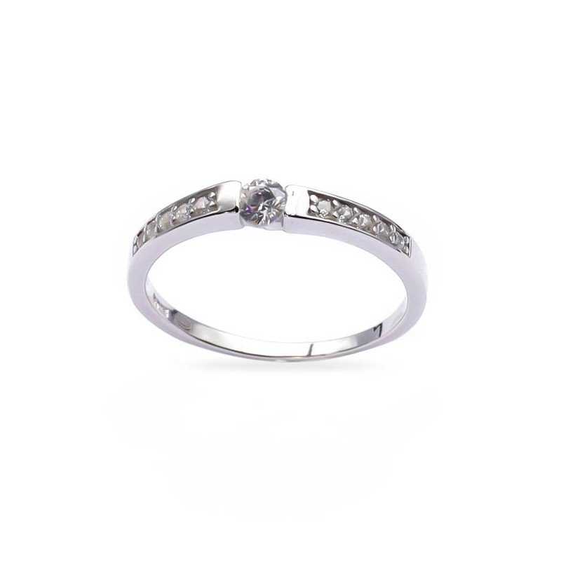 Srebrny pierścionek 925 klasyczna cyrkonia