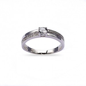 Srebrny pierścionek 925 podwójny z cyrkonią