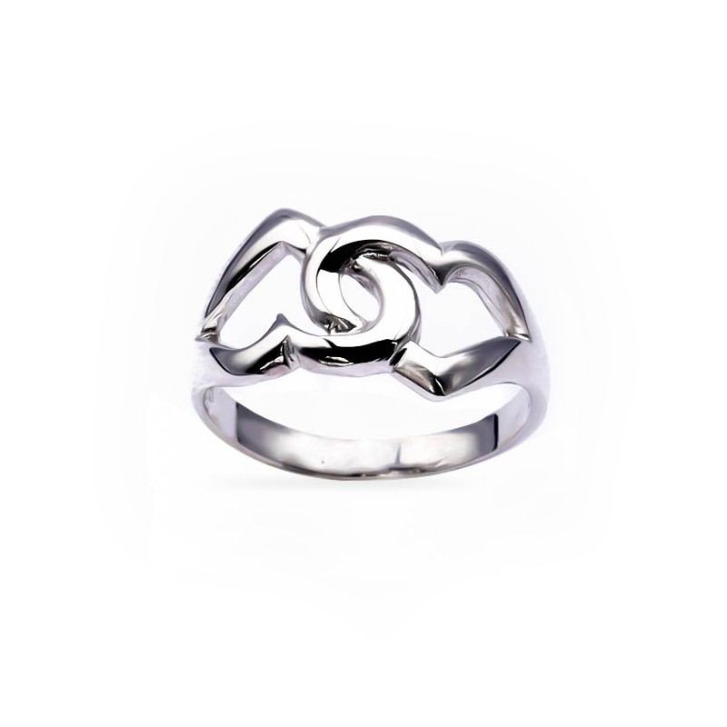 Srebrny pierścionek 925  splecione serca