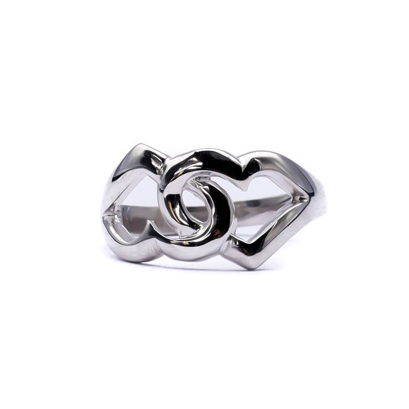 Srebrny pierścionek 925  splecione serca