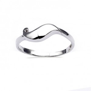 Srebrny pierścionek 925 morska fala