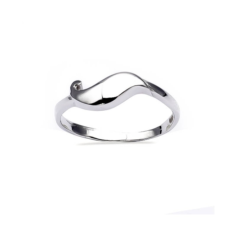 Srebrny pierścionek 925 morska fala