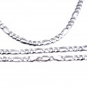 Srebrny łańcuszek 925 figaro rodowany