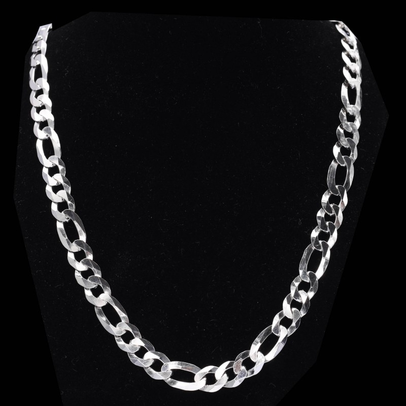 Srebrny łańcuszek 925 figaro rodowany