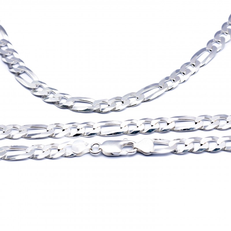 Srebrny łańcuszek 925 figaro ok.8 mm