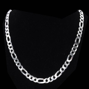 Srebrny łańcuszek 925 figaro ok.8 mm