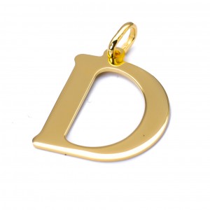 Pozłacana zawieszka litera D