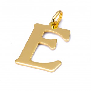 Pozłacana zawieszka litera E