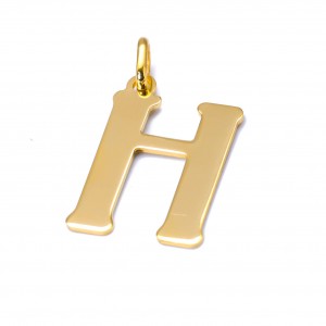 Pozłacana zawieszka litera H