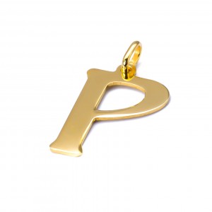 Pozłacana zawieszka litera P