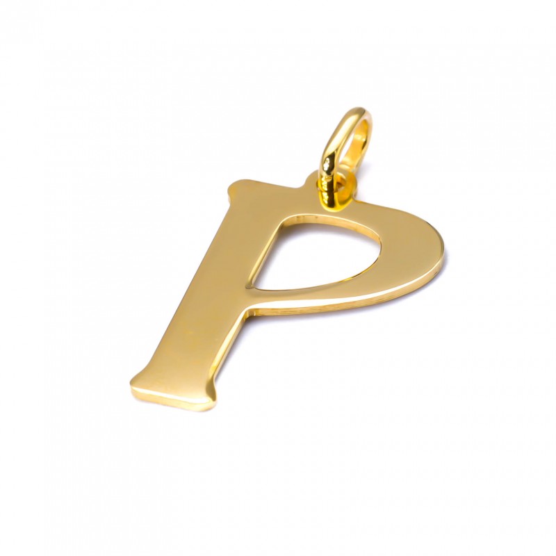 Pozłacana zawieszka litera P