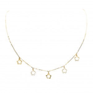 Złoty naszyjnik 585 kwitnący kwiat